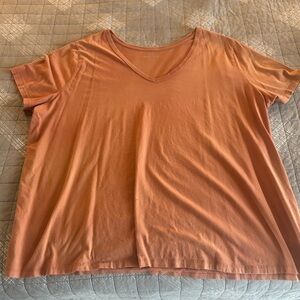 Ava & Viv 3X Burnt Orange V-Neck T-Shirt